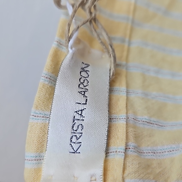 Krista Larson Striped Yellow Rococo USA Handmade Skirt NWT - Picture 4 of 8